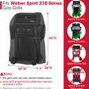 Unicook 30 Inch Grill Cover, Heavy Duty Waterproof 2 Burner Small BBQ Cover, Compatible with Weber Spirit 210 with Side Tables Down, Does NOT Fit Spirit II E-210 (Include 2025 Version) with Table Up