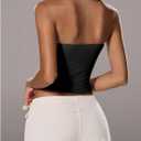 WDIRARA Women's Ruched Ring Halter Tops Open Back Sleeveless Night Out Fitted Tank Top (Black, L)