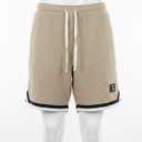 VOGSTART Men’s Waffle Sweat Shorts Basketball Athletic Casual Midweight 8'' Inseam Shorts with Pockets (Size M)