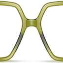 VISOONE Oversized TR90 Blue Light Blocking Glasses Fashion Accessories Non Prescription for Women Harvard (Olive Green)