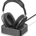 Headphone Charging Station for AirPods Max 2024 & 2020 - Magnetic Headset Charger Dock with Dual Lightning & Type-C Connectors (Space Gray)