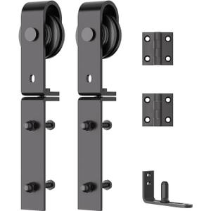 SKYSEN Bifold Barn Door Hardware Roller Set - Fit for 2 Bifold barn Door, Space Saving Folding Design, Corrosion-Resistant Black SprayingBifold-Roller