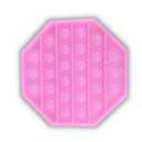 Pink Glow in the Dark Pop it Fidget Toy - Octagon Shaped Bubble Popper