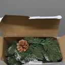 Chuangdi 6ft Prelit Christmas Garland with Lights Artificial Xmas Snowy Cedar Garland Decorated with Pine Cones Berries Battery Powered for Mantle Stairs Fireplace Christmas Indoor Outdoor Decor