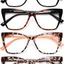 EYEURL 4-Pack Cat Eye Reading Glasses for Women-Blue Light Blocking Glasses Stylish Computer Readers for Women Anti Eyestrain & Glare with Spring Hinges Lightweight Eyeglasses 1.5,  Reading Glasses, Multicolor, 4pcs