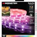 Monster Multi-Color Multi-White Indoor/Outdoor LED Light Strip with Included IR Remote, Color Changing Modes and Mounting Clips - 16.4ft(5m)