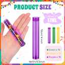 Flutesan 45 Pcs Mardi Gras Party Favors Tubes 4 Inch Candy Tubes Bulk with Cap Plastic Green Gold Purple Party Decor Container Empty Storage Gift for Carnival Liquor Plant Lab Experiment Supplies