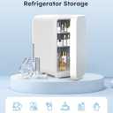 FANSEXPERT Skincare Fridge with Glass Panel, 6L Mini Fridge for Home/Car, AC/DC Portable Thermoelectric Cooler and Warmer, Makeup Mini Compact Refrigerator for Skincare Cosmetics Food Drinks (White)
