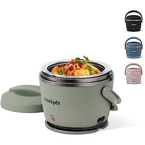 Crock-Pot Portable Electric Lunch Box 20-Ounce Food Warmer Moonshine Green | Ideal for Travel On-the-Go | Keeps Food Spill-Free Warm & Tasty | Dishwasher-Safe