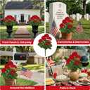 FOREST PRINCE 2 PCS 18" Artificial Geraniums for Outdoors, UV Resistant Red Silk Flowers for Window Box Porch Patio Garden Decor, Waterproof Ruby Red