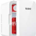 YASHE Mini Fridge, 10 Liter/12 Cans Skincare Fridge for Bedroom, 110V AC/ 12V DC Thermoelectric Cooler and Warmer Small Refrigerators for Drink, Office, Car, White