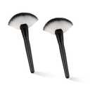 2 PCS Fluffy Fan Makeup Brush for Facials Face Soft Bristle Highlighting Blush Esthetician Large Fan Brush for Cosmetics Loose Powder Highlighting Blush