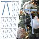 SIMISI RIBBON 24Pcs Light Blue Christmas Velvet Ribbon Bows Decorations Xmas Ornaments Vintage Decor for Tree, Wreath, Garland (3/8'' Width, 5 * 7 inch)