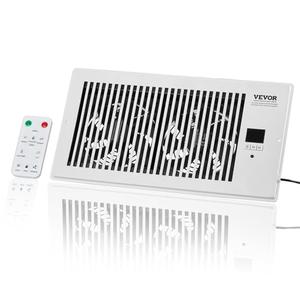 VEVOR Register Booster Fan, Quiet Vent Booster Fan Fits 6 x 12 inch Holes, with Remote Control and Thermostat Control, Adjustable Speed for Heating Cooling Smart Vent, White