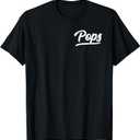 Pops Vintage Retro Father's Day for Papa Grandpa T-Shirt, S