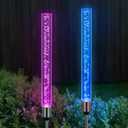 Exhart Garden Solar Lights, Set of 2 Decorative Bubble Garden Stakes, Color Changing LED, Outdoor Garden and Yard Decoration, 2.5 x 34 Inch, Cylinder (RGB (Red, Green, Blue))