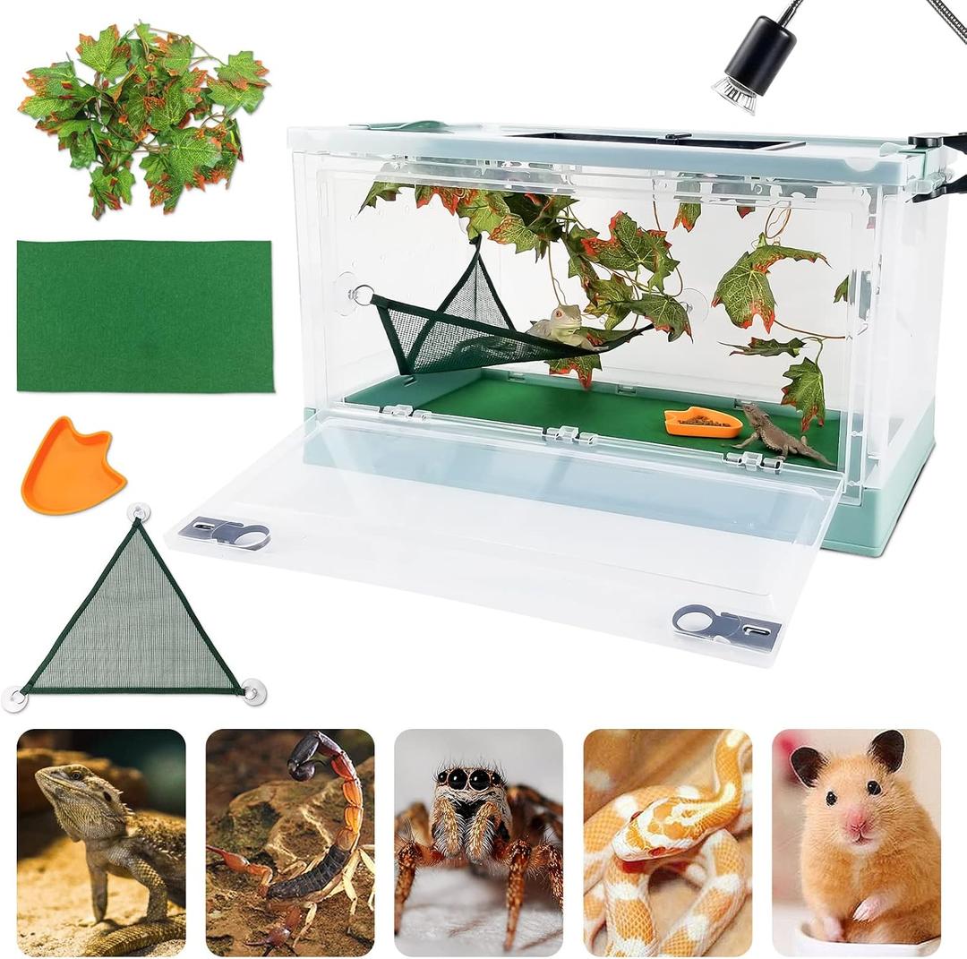 RunDuck Portable Foldable Terrarium Kit with Wheels for Reptiles, Large
