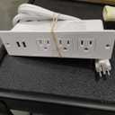 Desk Power Strip with USB Recessed Mounted Desktop Power Outlet 3 Outlets 2 USB Ports Flat Power Plug, Charge Station for Table Cabinet Sofa Counter