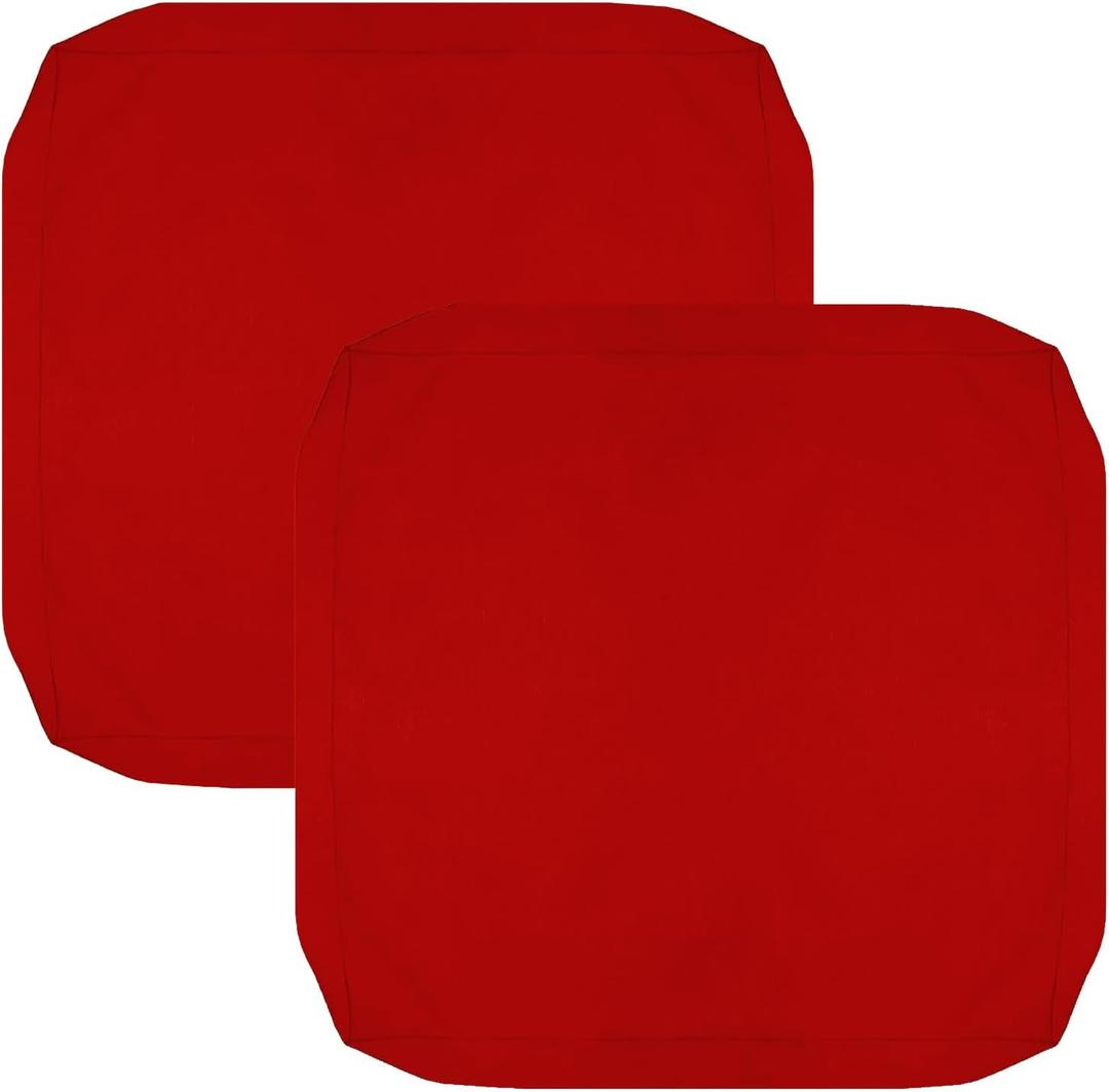 FLYMEI Patio Cushion Covers 18x18x2 Waterproof Outdoor Cushion Cover Replacement 2Packs Outdoor Seat Cushion Slipcover for Rattan Chair Sofa, Red, Christmas Pillow Decoration