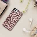 LETO for iPhone 8 Plus Case,iPhone 7 Plus Case,Flip Folio Leather Wallet Case Cover with Flower Designs for Girls Women,Card Slots,Protective Phone Shell Champagne Leopard