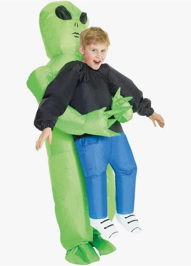 Morph Kids Inflatable Alien Costume, Blow Up Alien Outfit for Children, Abducted by Aliens Dress Up Costume, One Size