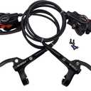 Mountain Bike Hydraulic Disc Brake Set, Front & Rear Disc Brake Kit Fit Bicycle MTB XC Trail, e-Bike, Fat Bike, Upgrade kit for Mechanical Disc Brake (Black - Left Front & Right Back)