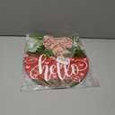 Valentines Day Wreaths for Front Door Hello Valentine Hanger Sign Outside Rustic Holiday Farmhouse Wooden Door Decoration Hanging with Bows Outdoor (Red)