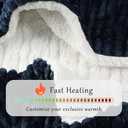 Electric Blanket Heated Queen Blanket, Super Soft Flannel & Sherpa Electric Queen Blanket with 6 Fast Heating Levels, 10 Hours Auto Off & OverHeat Protection, Machine Washable, 84'' X 90'', Navy Blue