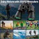 20x52 Binoculars for Adults High Powered - HD Large View Binoculars with Low Light Vision - Professional Binocular for Bird Watching Hunting Travel Cruise Outdoor Sports - Gifts for Women