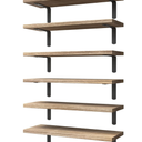 WOPITUES Wood Floating Shelves Set of 6, Shelves for Wall Decor, Farmhouse Shelf for Bedroom, Bathroom Storage Shelves, Book Shelves for Living Room  Rustic Brown
