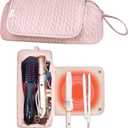 Hair Tools Travel Bag Karsyon Heat Resistant Mat Case Hot Tools Straightener, Curling Iron,Hair Dryers,Haircare Accessories Travel Essentials for Women 2 in 1 Organizer Bags (Pink)