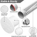 Tension Curtain Rod, 102-120 Inch No Drilling Tension Rods for Windows, Adjustable Pole Shower Curtain Rod, Non-Slip Telescoping Curtain Rods for Bathroom Patio Bedroom Laundry,White