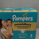 Pampers Swaddlers Diapers, Size 3 (13-26 lbs), 136 Count, Absorbent, Keeps Baby Dry and Comfortable, Skin Safe Disposable Baby Diaper 