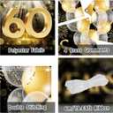 2 x 70th Birthday Decorations - Happy 70th Birthday Banner, Extra Large 118"x20" Black & Gold Party Sign for Men & Women, Over The Hill Party Decor, 6m Ribbon, 4 Brass Grommets, Indoor/Outdoor Use
