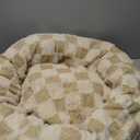 Dog Calming Beds for Small Medium Large Dogs - Round Donut Washable Puppy Dog Bed, Anti-Slip Faux Fur Fluffy Donut Cuddle Anxiety Cat Pet Bed (28" Grid)