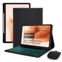 LAMA Backlit Keyboard Case with Mouse Set for 12.4 inch Samsung Galaxy Tab S9 FE Plus/S9 Plus/S8 Plus/S7 FE/S7 Plus, Detachable Keyboard with Slim Case & S Pen Holder for Samsung 12.4'', BK