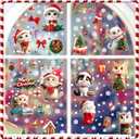 2 x 9 Sheets Christmas Cats Window Clings Reusable Cats Animal Xmas Tree Window Decals Double Side Printed Window Stickers Glass Door Home Party Supplies Showcase Decoration (Skjd2340)