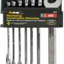 Allied Tools 18050 7 Piece Standard 5/16-Inch to 3/4-Inch Ratcheting Combination Wrench Set