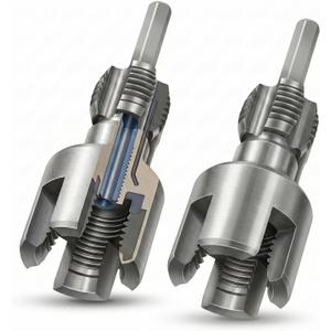 Integrated Pipe Threading Tool, 1/2 And 3/4 Drill Compatible Dual-Function Pvc Pipe Thread Cutter For Home Repair Tools (pipe tread cutting tool)