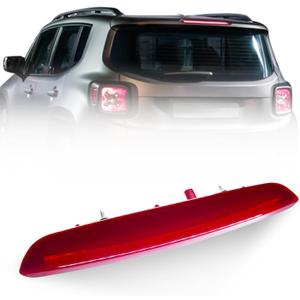 68247167AA, High Mounted Third Brake Light Compatible with Jeep Renegade 2015-2023, Rear Center LED 3rd Stop Lamp Replacement Part, New - Easy to Install | 2016 2017 2018 2019 2020 2021 2022 (Red)