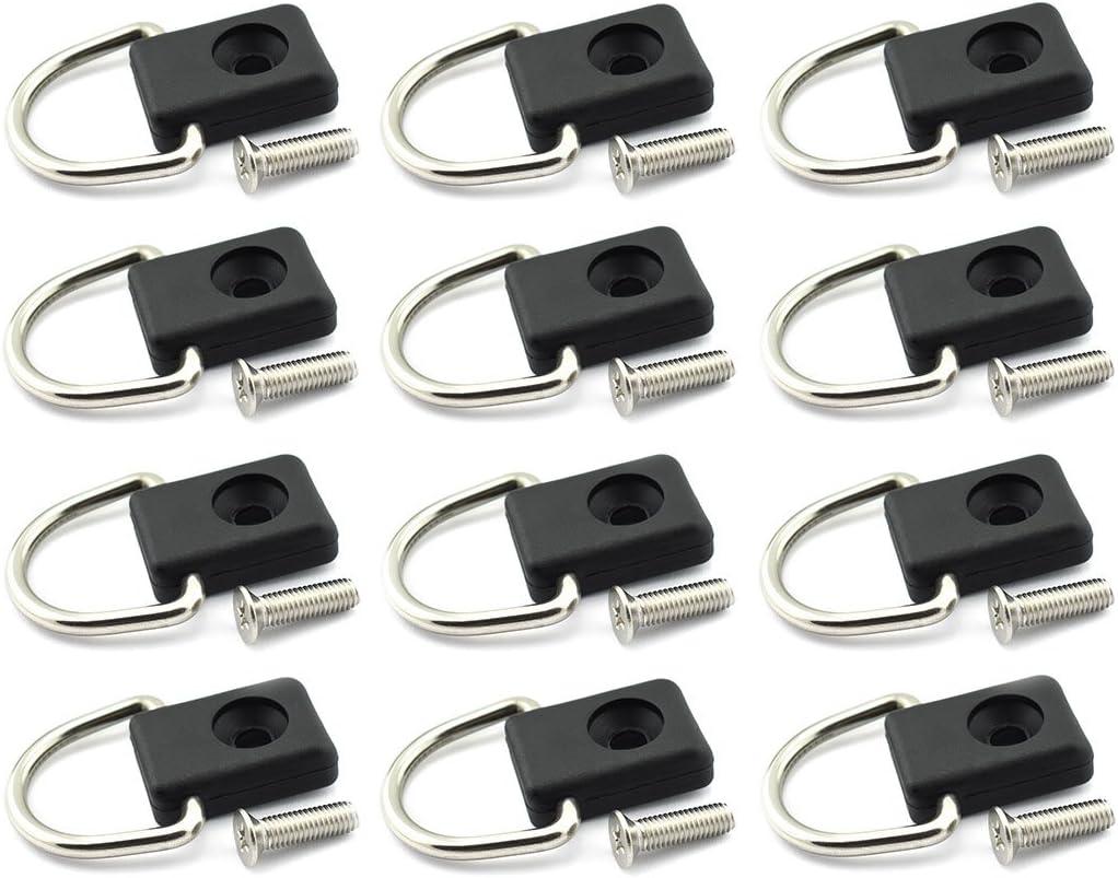 HJ Garden Kayak D Ring with Screw Kit Canoe Boat Fishing Rigging Sailing Camping Hardware Accessories Safety Deck Loop Mounting Tie Down Kit