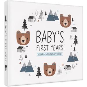 Keepsake Baby Memory Book for Baby Boy or Girl  Timeless Woodland Baby Journal Scrapbook Photo Album for First 5 Years  Milestone Book to Record Every Event from Birth to Age 5 (Bear)