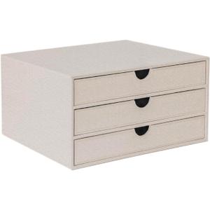 UnionBasic Document Organizer, 3-Drawer File Cabinet Document Storage Box, Office Desktop Filing Organizer, Beige