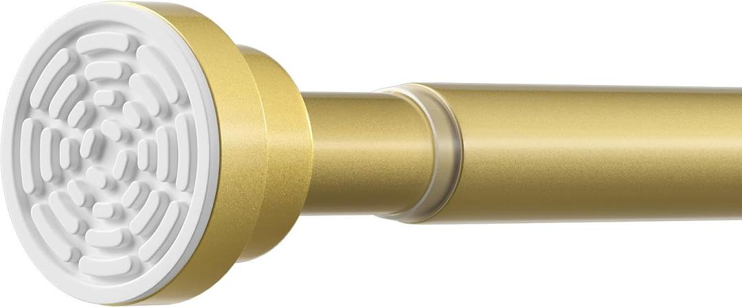 Tension Curtain Rod 31 to 75 Inch Gold Spring Tension Rods for Windows Adjustable Curtain Rod No Drilling Expandable Pressure Curtain Rod Shower Rods for Closets,Bathroom,Kitchen,Doorway
