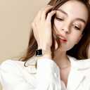 Stainless Steel Bands Compatible with Apple Watch 42mm/41mm/40mm/38mm 46mm/45mm/44mm iwatch Bands Series 10/9/8/7/6/SE/5/4/3/2/1, Women Dressy Bangle Wristband, Silver Black Rose Gold