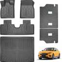 Car Floor Mats for Ford Mustang Mach E 2021-2025 with Cargo Liners (NOT for Ford Mustang) TPE Custom Fit All Weather Full Set Waterproof Anti-Slip Easy Clean Durable Automotive Accessories 6PCS Black