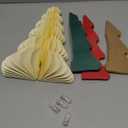 5Pcs Christmas Table Decorations Indoor, 3D Honeycomb Paper Christmas Trees, Light Up Green Red Beige Vintage Table Centerpieces for Christmas Winter Wonderland Holiday Party Home Decor, 8"-12" Inch (Colorful)