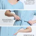 Mad Dog Women's Night Shirts - Soft Waffle Knit Womens Sleep Shirts, Short Sleeves Button-Up Pajamas Nightgowns Sleep Dress (XX-Large, Blue)