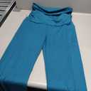 Leafigure Maternity Flare Leggings with Pockets Over The Belly Yoga Pants for Workout Soft Pregnancy Activewear Teal M