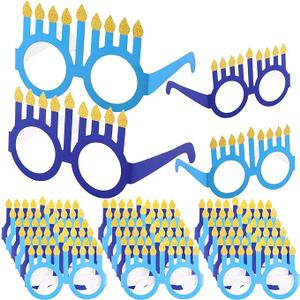 Liliful 50 Pairs Hanukkah Glasses Eyewear Paper Novelty for Party Decorations